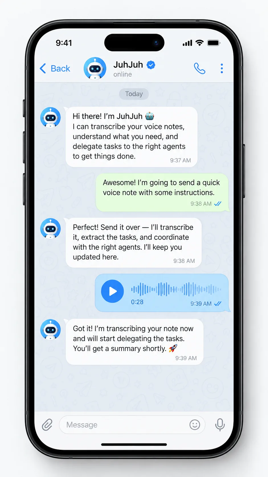 Telegram conversation
