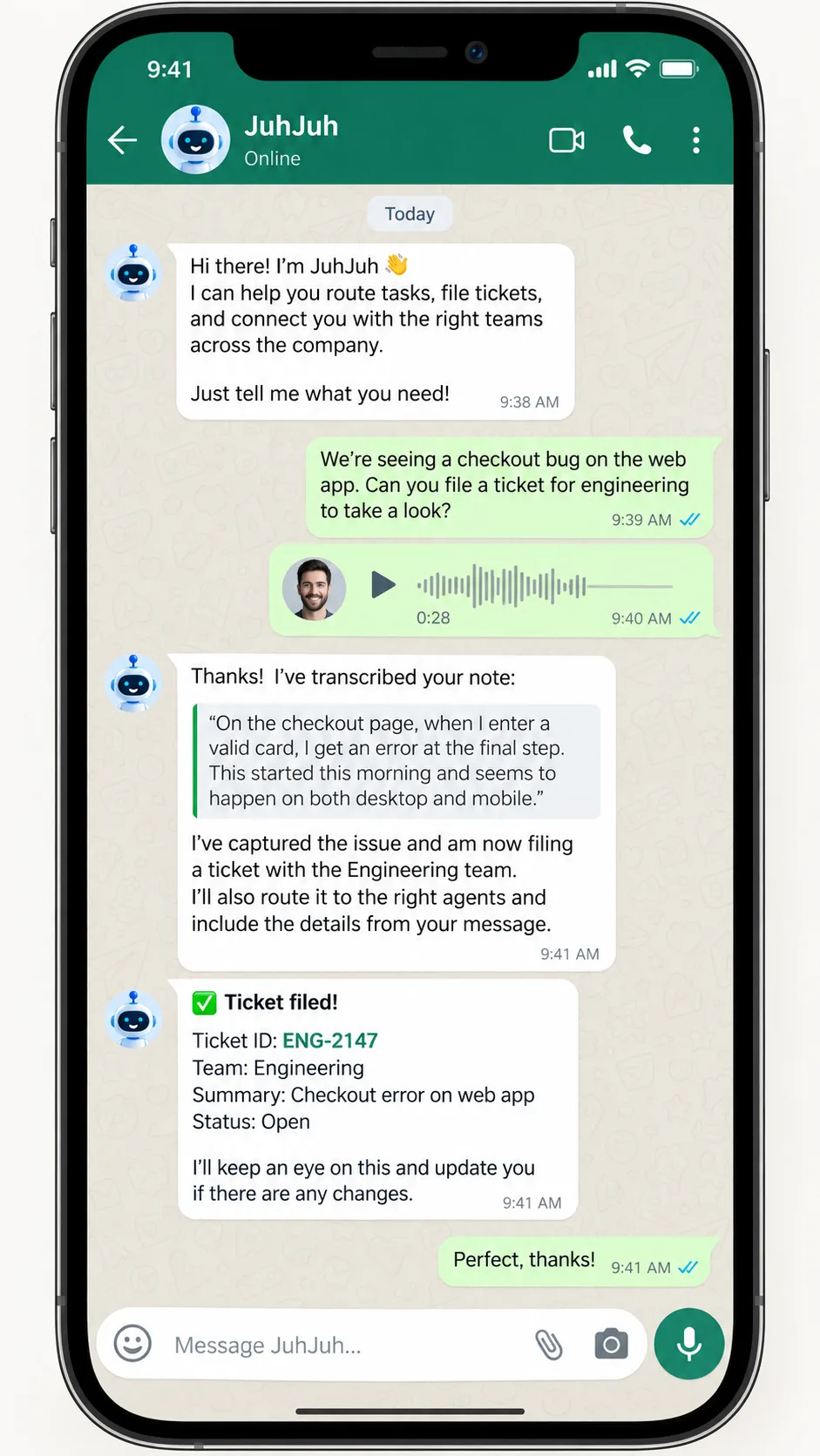 WhatsApp conversation